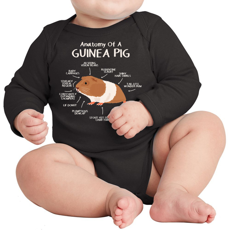 Anatomy Of A Guinea Pig Clothes Cavy Outfit Gift Guinea Pig Long Sleeve Baby Bodysuit | Artistshot