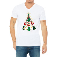 Cool Guitar Christmas Tree Guitar Lovers Christmas Tree V-neck Tee | Artistshot