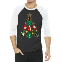 Cool Guitar Christmas Tree Guitar Lovers Christmas Tree 3/4 Sleeve Shirt | Artistshot