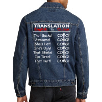 Funny Cuban Spanish Cono Bilingual Slang T Shirt Men Denim Jacket | Artistshot