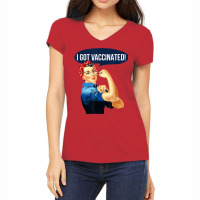 Pro Vaccine Vaccinated Rosie The Riveter Vaccinator T Shirt Women's V-neck T-shirt | Artistshot