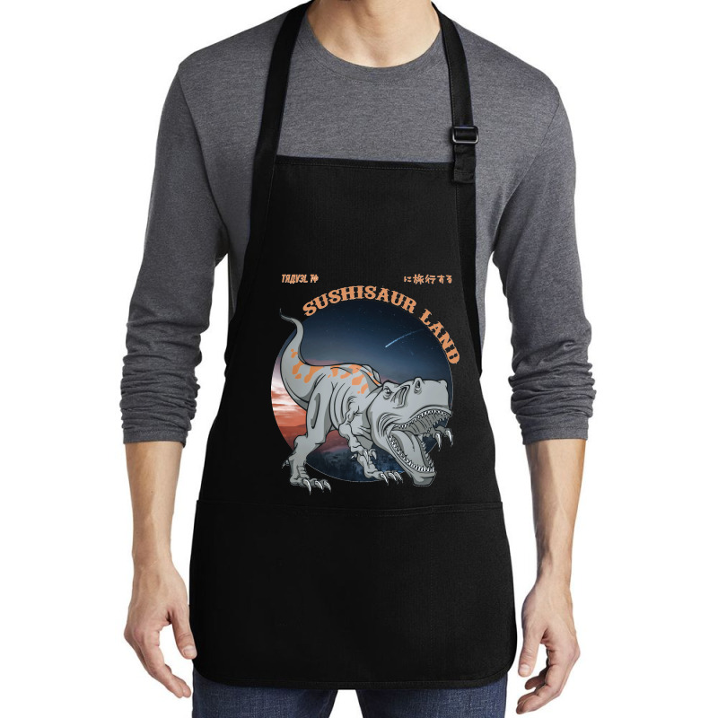 Sushisaur Land White Travel To Sushii Sour Land Medium-length Apron | Artistshot