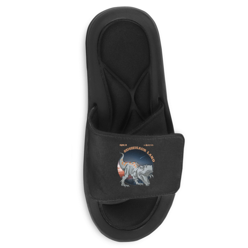 Sushisaur Land White Travel To Sushii Sour Land Slide Sandal | Artistshot