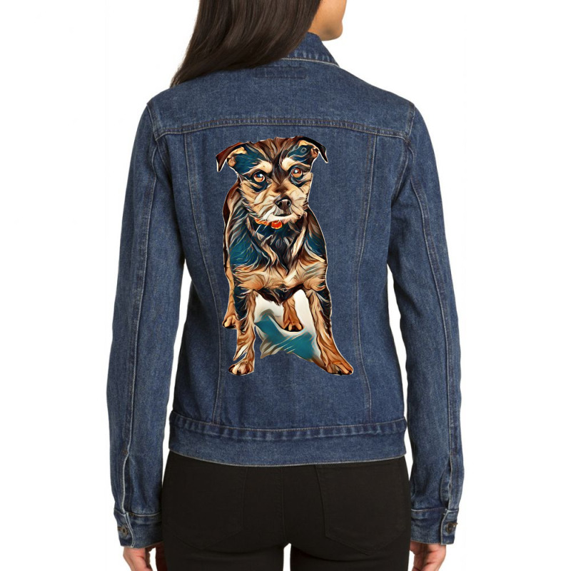 Dog Life Ladies Denim Jacket by Kemnabi | Artistshot