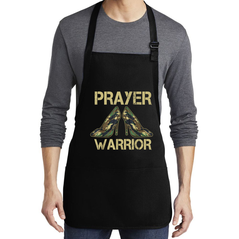 Camo Heels Prayer Warrior Faith God Jesus Christian T Shirt Medium-length Apron | Artistshot