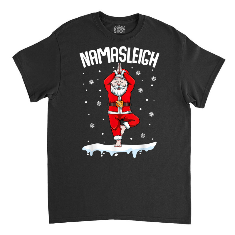 Cute Santa Doing Yoga Christmas Funny Yoga Mediation Gift T Shirt Classic T-shirt by cm-arts | Artistshot