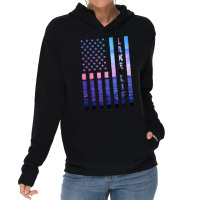 Lake Life American Flag Dock Sunset Wakeboarder Power Boat Lightweight Hoodie | Artistshot