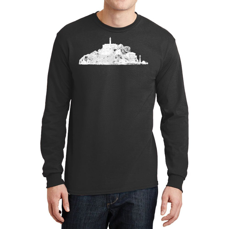 San Francisco I Love Alcatraz Vintage Skyline Bay California Long Sleeve Shirts by AnaMercedesContreras | Artistshot