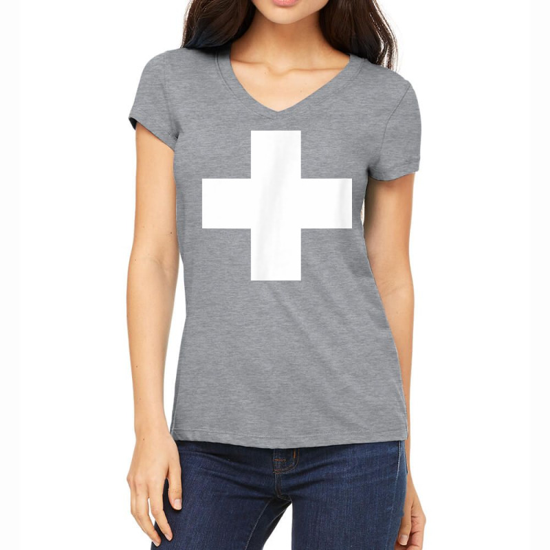 Swiss National Flag  National Pride T Shirt Women's V-Neck T-Shirt by voigterannen | Artistshot