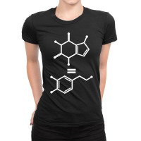 Womens Caffeine Equals Happiness Dopamine Molecule Science Chemist V N Ladies Fitted T-shirt | Artistshot