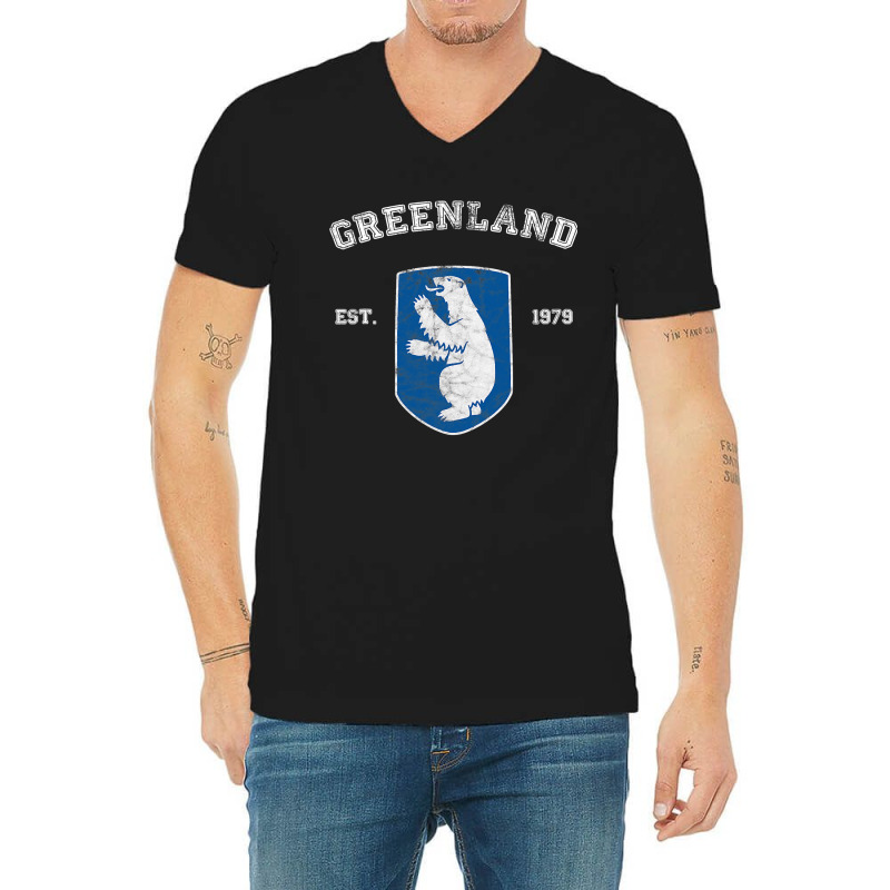 Vintage Coat Of Arms Greenland V-neck Tee | Artistshot