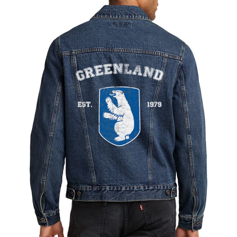 Vintage Coat Of Arms Greenland Men Denim Jacket | Artistshot