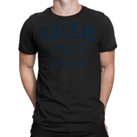 Block Island Ri Vintage Navy Crossed Oars & Boat Anchor T-shirt | Artistshot