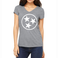 State Flag Of Tennessee Orange And White T Shirt Women's V-neck T-shirt | Artistshot