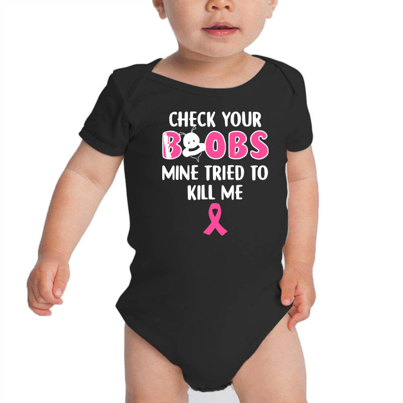 Boobs Mine Baby Bodysuit by okviani | Artistshot