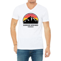 Eureka Springs Arkansas Retro Style Mountain Sunset Cool T Shirt V-neck Tee | Artistshot