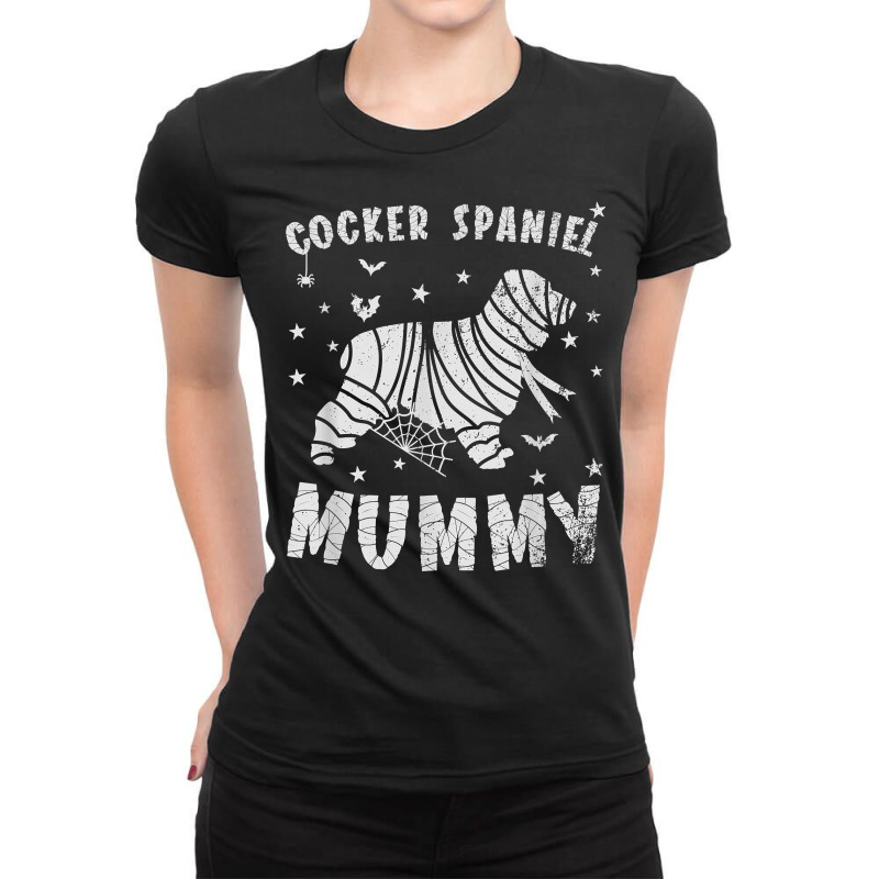 English Cocker Spaniel Mummy   Halloween T Shirt Ladies Fitted T-Shirt by cm-arts | Artistshot