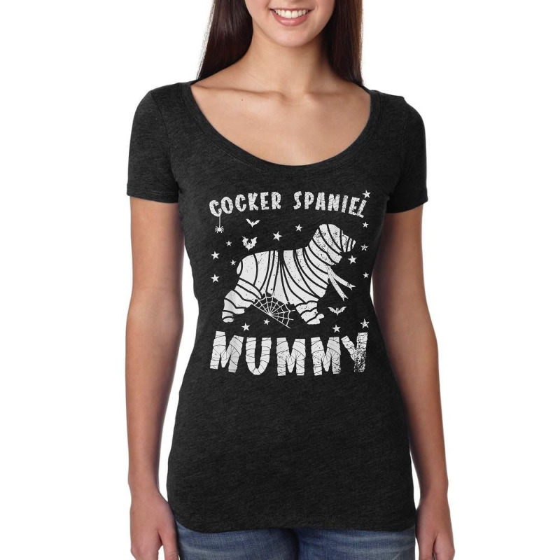 English Cocker Spaniel Mummy   Halloween T Shirt Women's Triblend Scoop T-shirt by cm-arts | Artistshot