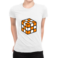 Orange And White Rubik's   Checkerboard   Tennessee Ladies Fitted T-shirt | Artistshot