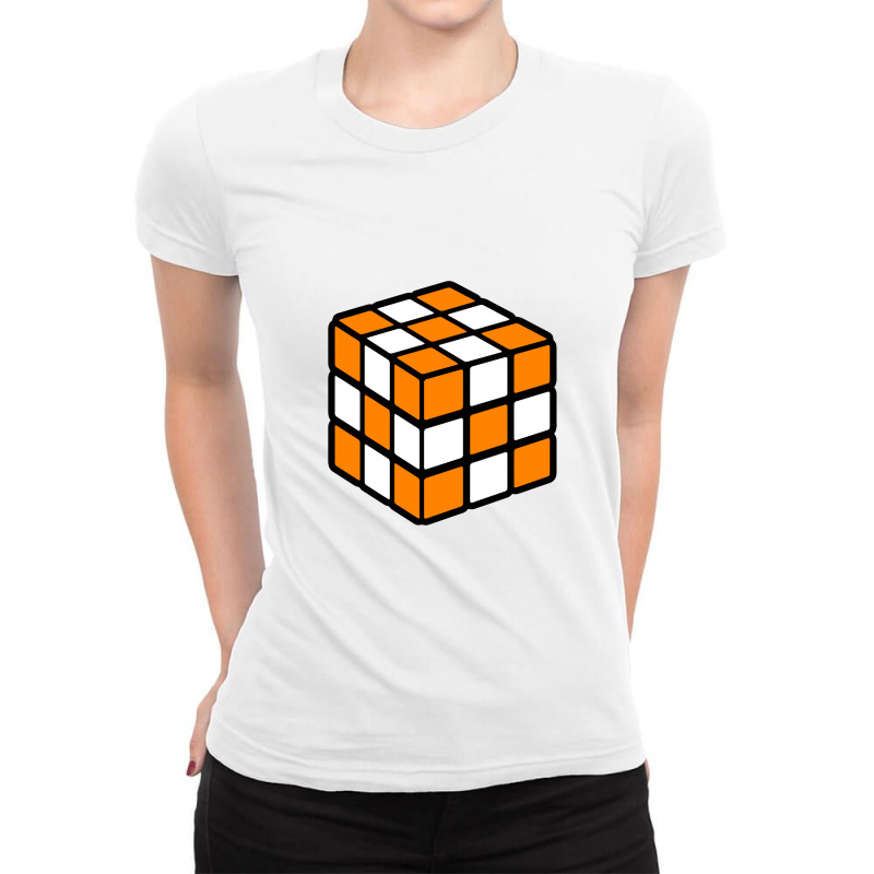 Orange And White Rubik's   Checkerboard   Tennessee Ladies Fitted T-Shirt by kiamadalee | Artistshot