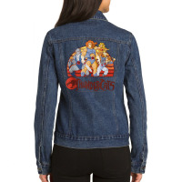 Thundercats Group Retro Sunset Tank Top Ladies Denim Jacket | Artistshot