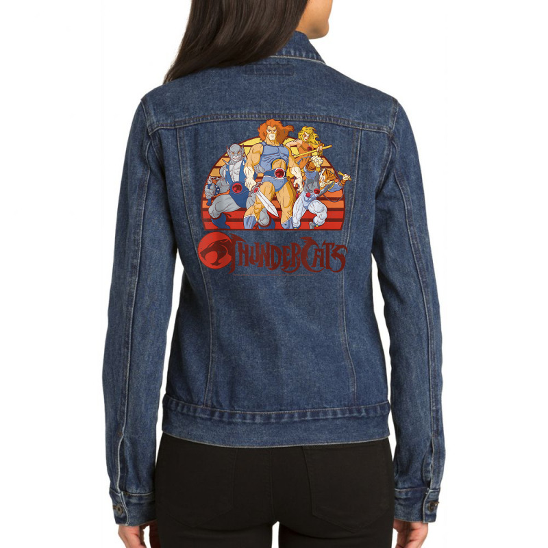 Thundercats Group Retro Sunset Tank Top Ladies Denim Jacket by nuzhetanopo | Artistshot