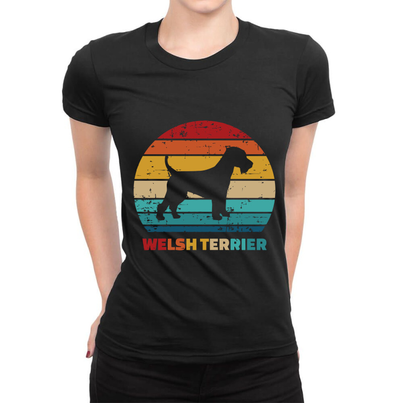 Welsh Terrier Vintage, Welsh Terrier Ladies Fitted T-Shirt by koujirouinoue | Artistshot