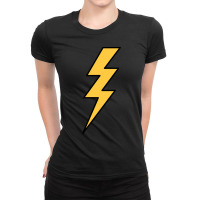 Lightning Bolt Yellow With Black Outlines Ladies Fitted T-shirt | Artistshot