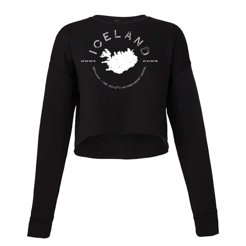 Iceland Graphic Vintage Retro Cropped Sweater by CUSER3772 | Artistshot