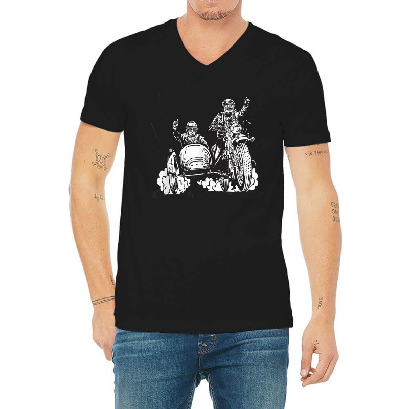 Motorcycle Sidecar Fans Motorcyclists T Shirt V-Neck Tee by vaesifoxidy | Artistshot