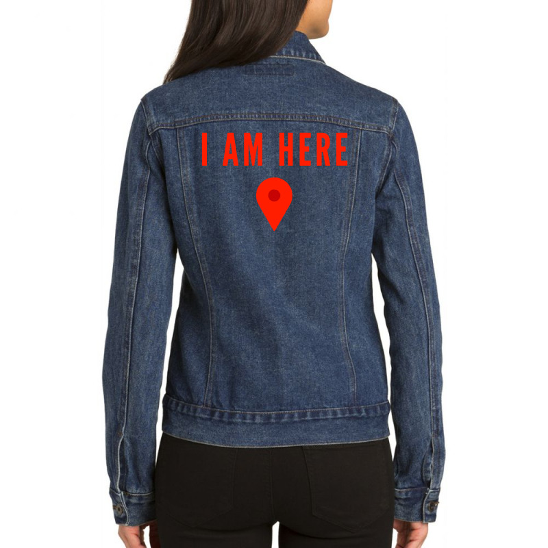 I Am Here Ladies Denim Jacket by Sripit | Artistshot