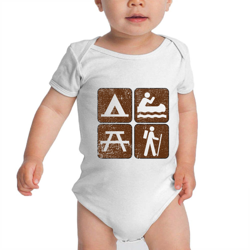 Outdoor Activities Distressed   Outdoors Baby Bodysuit by sunlightafterdark | Artistshot