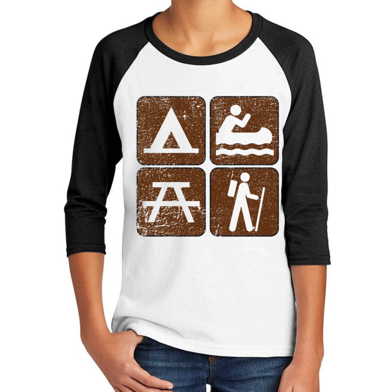 Outdoor Activities Distressed   Outdoors Youth 3/4 Sleeve by sunlightafterdark | Artistshot