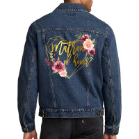 Womens Bridal Team Matching Floral Gift For Sister Matron Of Honor T S Men Denim Jacket | Artistshot