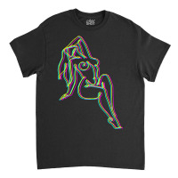 Colorful Line Work Girl Premium Classic T-shirt | Artistshot