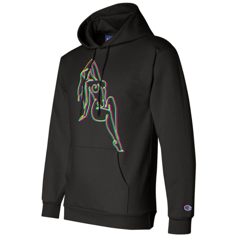 Colorful Line Work Girl Premium Champion Hoodie by AuturoMedero | Artistshot