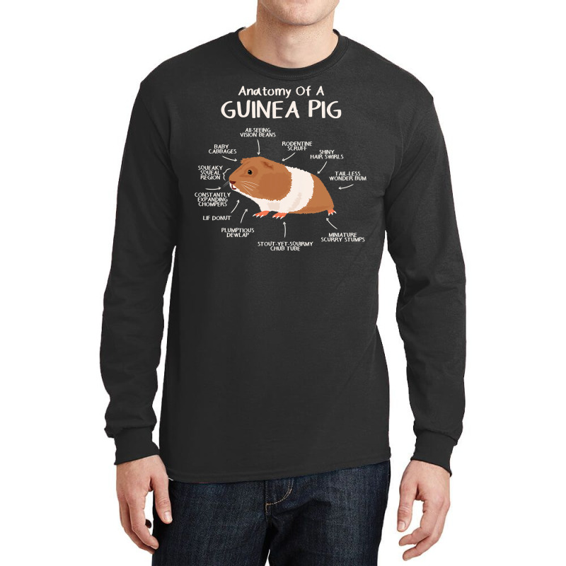 Anatomy Of A Guinea Pig Clothes Cavy Outfit Gift Guinea Pig Long Sleeve Shirts | Artistshot