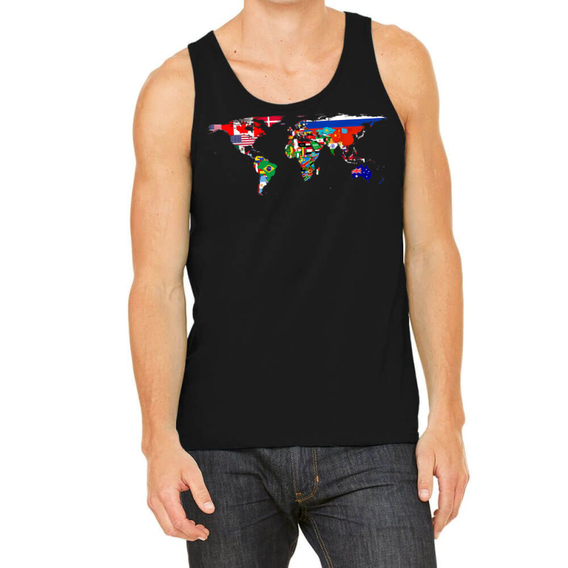 World Flag Map Globe Travelers Atlas Birthday Gifts Tank Top | Artistshot