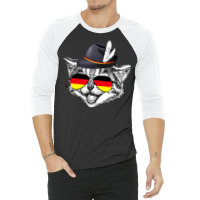 Cute Cat German Flag Oktoberfest Pride Germany Festival 3/4 Sleeve Shirt | Artistshot