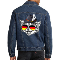 Cute Cat German Flag Oktoberfest Pride Germany Festival Men Denim Jacket | Artistshot