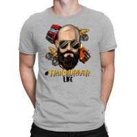 Bald Bearded Man Truck Driver Life T-shirt | Artistshot