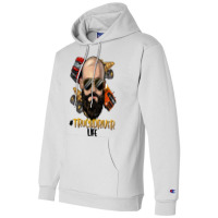 Bald Bearded Man Truck Driver Life Champion Hoodie | Artistshot