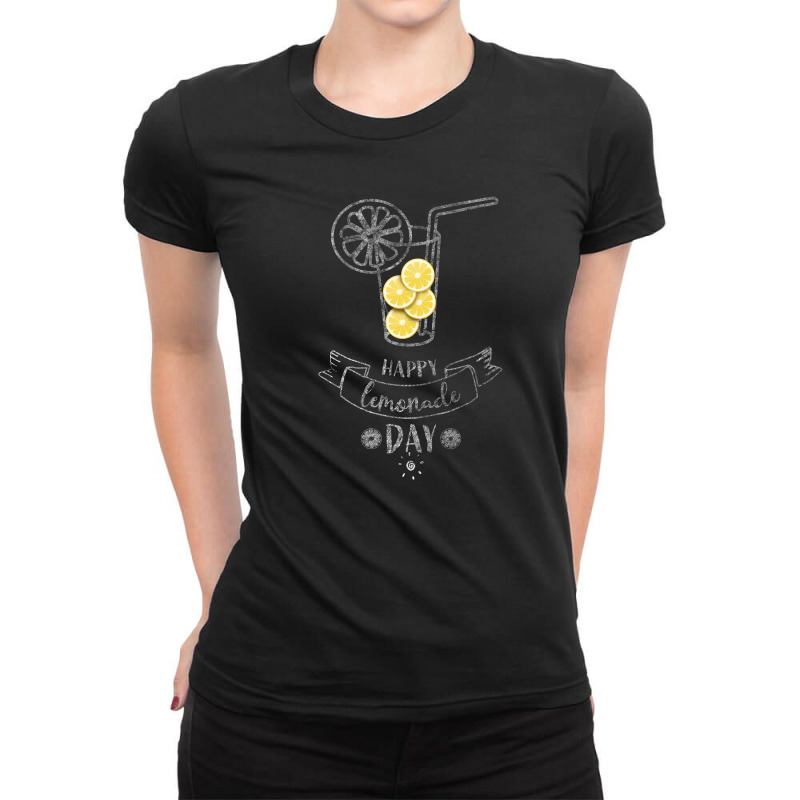 Happy Lemonade Day For Dark Ladies Fitted T-Shirt by autlu2024 | Artistshot