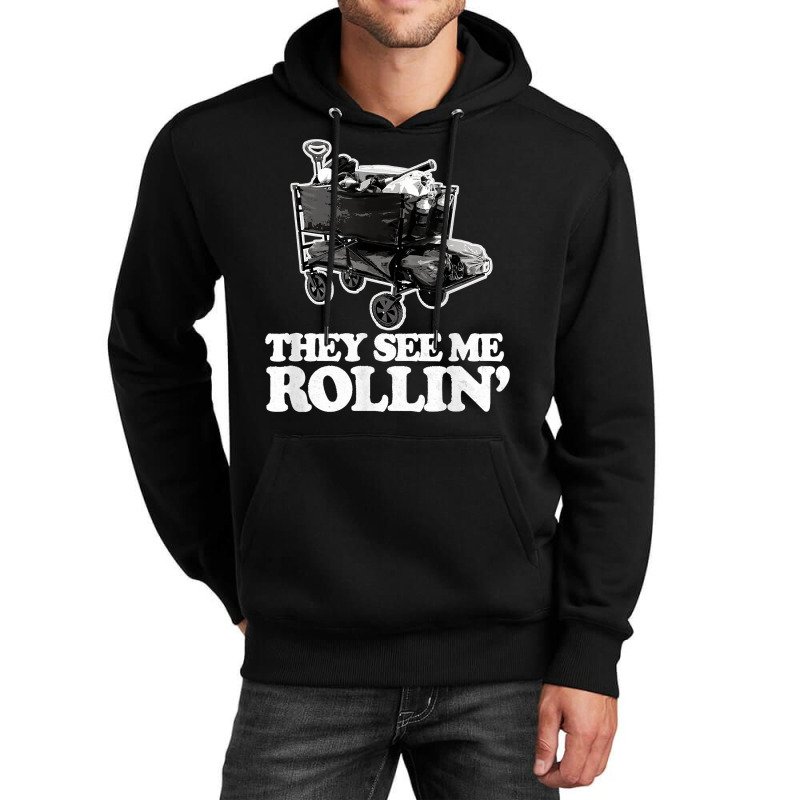 They See Me Rollin, Funny Ballpark Wagon   Softball Baseball Unisex Hoodie by AnaMercedesContreras | Artistshot