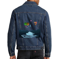 Steampunk T  Shirt Steampunk Balloon Ship Sailing Over The Land T  Shi Men Denim Jacket | Artistshot