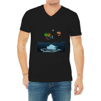 Steampunk T  Shirt Steampunk Balloon Ship Sailing Over The Land T  Shi V-neck Tee | Artistshot