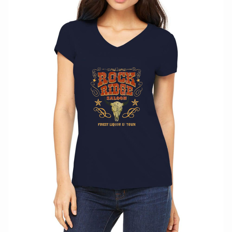 Rock Ridge Saloon, Distressed    Blazing Saddles Women's V-Neck T-Shirt by sunlightafterdark | Artistshot