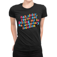 No Secondary Locations John Mulaney Ladies Fitted T-shirt | Artistshot