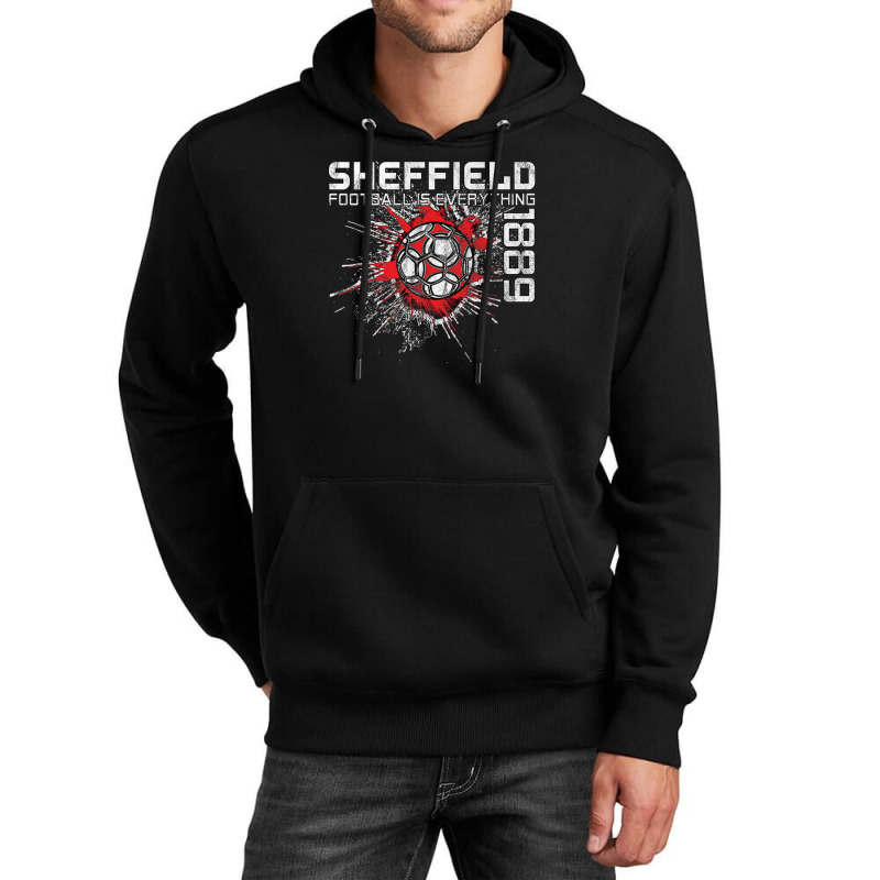 Football Is Everything - Sheffield Splatter Strike Vintage Unisex Hoodie by AlanaJarvis | Artistshot