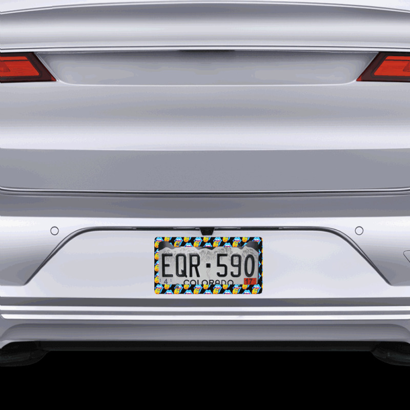 Drop Acid Not Bombs Trippy Psychedelic Tongue Lsd License Plate Frame